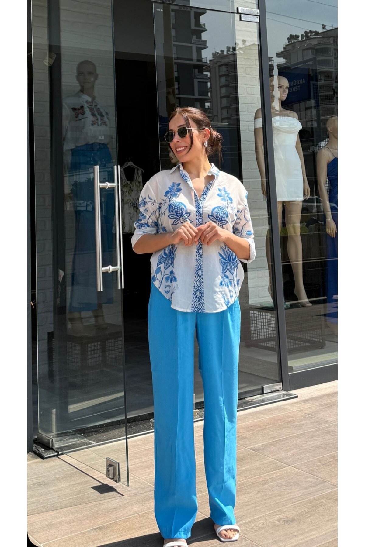Kadın Cotton Desenli Gömlek