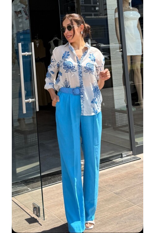 Kadın Cotton Desenli Gömlek