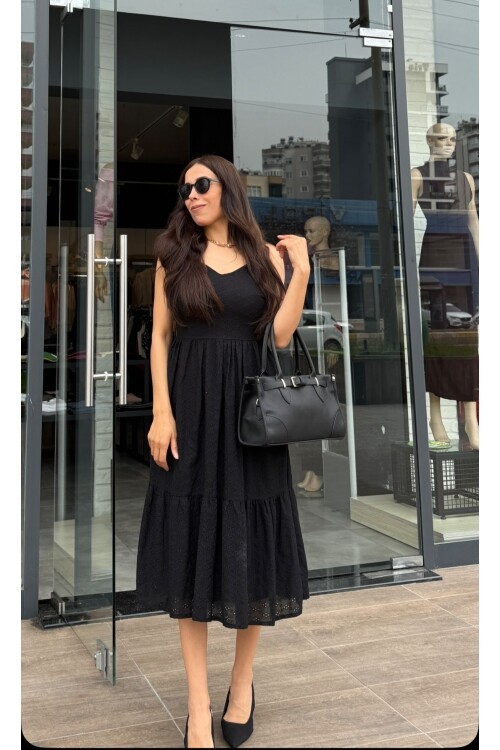 Kadın Fisto Kumaş Midi Boy Elbise