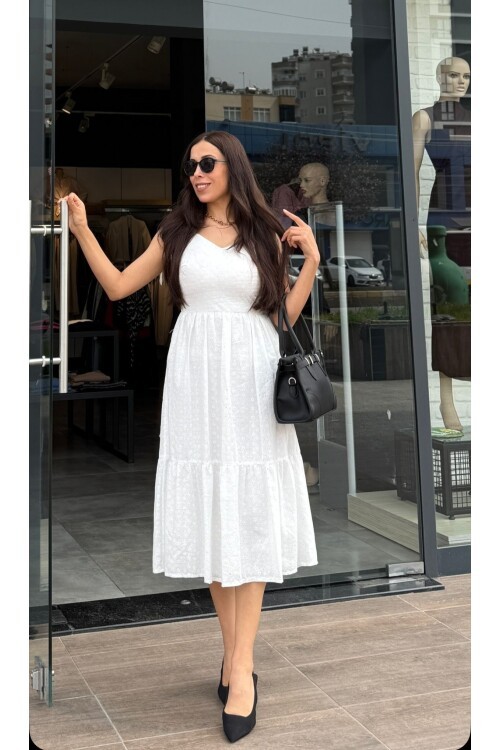 Kadın Fisto Kumaş Midi Elbise