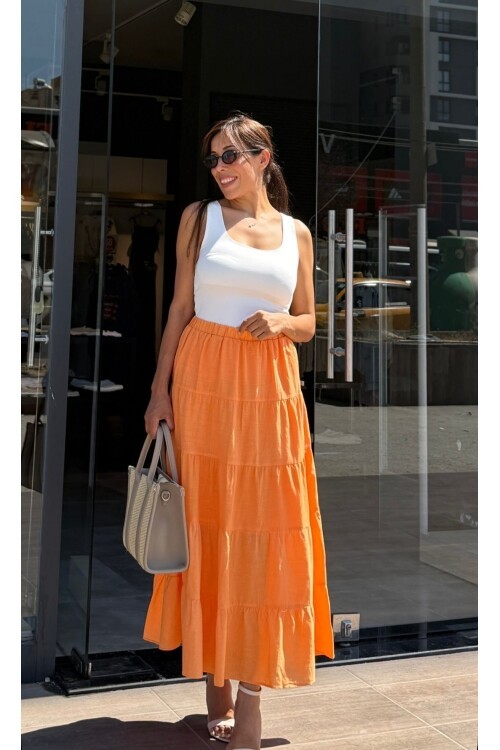 Kadın Keten Maxi Etek