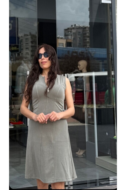 Kadın Oysho Mini Yaka Fermuarlı Elbise