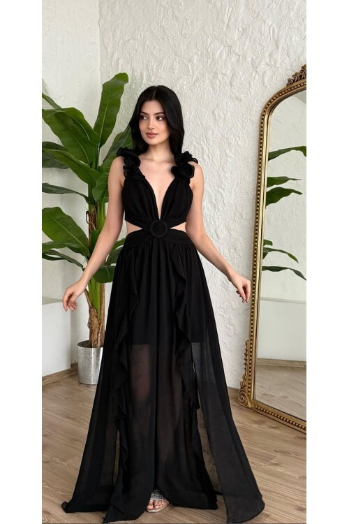 Kadın Şifon Uzun Abiye Elbise