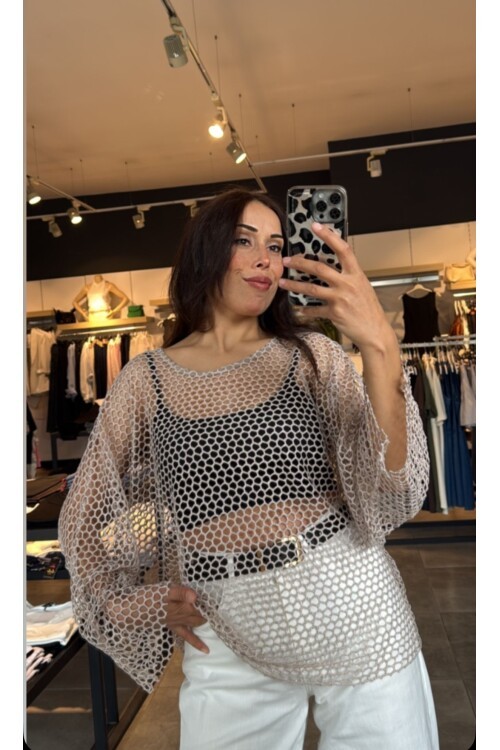 Kadın Üst File Bluz